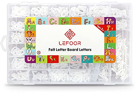 Letter Board Letters Only,698 PRE-Cut Characters (3/4 Inch,White) with Sorting Tray,Felt Letter Board Letters (Choice D)
