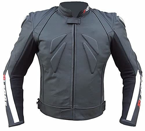 BI ESSE - Veste de moto en cuir pour homme, réglable avec protections certifiées CE Veste thermique amovible gilet technique motard