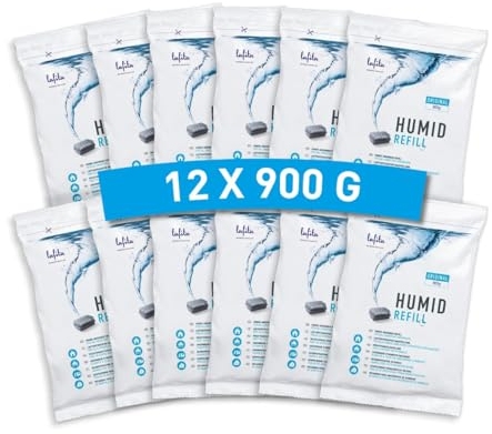 Absorbeur d'humidité Recharges Lafita - 12 pièces - 900 grammes - sachets de granulés - pour deshumidificateur
