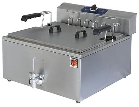 Friteuse Professionnelle Électrique de Table pour Pâtisserie avec Robinet de Vidange, 25 Litres - Mastro