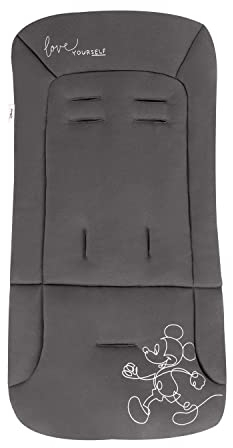 hauck Colchoneta para Silla de Paseo Universal - Funda Carrito Bebe y Remolques de Bicicleta para Niños, Algodón, Transpirable, Suave, Fácil de Fijar, Verano e Invierno - Mickey Mouse Negro