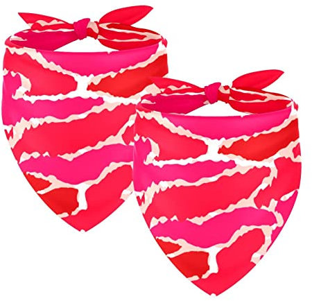 2 Packungen Hundehalstuch, leicht, atmungsaktiv, verstellbar, quadratisch, für Hunde und Katzen, klein, mittelgroß, Haustier, Camo Pink Military
