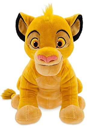 Disney Store Offizielles mittelgroßes Kuscheltier Simba, Der König der Löwen, 33 cm, Klassische Figur als Kuscheltier, Kleiner Löwe mit Stickereien und weicher Oberfläche