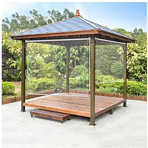 ZXCVBNAS Transparente Cortinas Enrollables,Persianas Enrollables De Plástic,Estores Pérgola Exterior Impermeable Cortina Enrollable,Cortina A Prueba De Lluvia,Balcón Jardín,130x150cm/51.1x59in