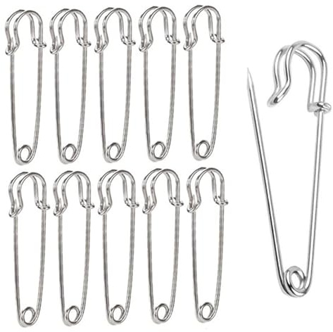 10PCS 4 Inch Nappy Pins, Strong Metal Big Blanket Pins Heavy Duty Nappy for Clothing,DIY Craft Making,Jewelry Household