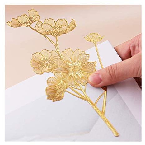 KIZQYN Lesezeichen Metall Lesezeichen Messing Lesezeichen, Lesezeichen Exquisite Gold 18K überzogen Messing Seite Marker, Lesezeichen-Abschluss/Geburtstag Buch Markierungen