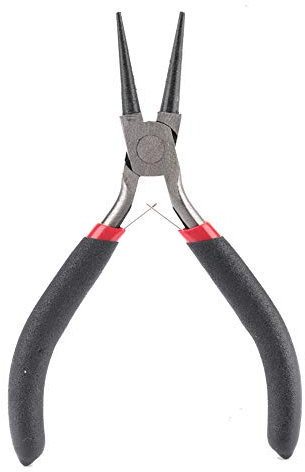 Pwshymi Pince Bec Rond, Mini Pince à Bec Aiguille Multi-fonctionnelle Pince à Bijoux Professionnelle pour Perles Bricolage Pince à Outils à Main(Pince double ronde)