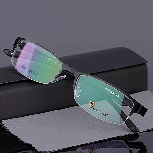FREAZE Klassisch Lesebrille Herren Die Lesebrille Unternehmen Schwarz Halbrahmen +1.0 +1.5 +2.0, HD Computer Brille Mit Brillenetui Geliefer