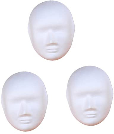 HOMSFOU 3st Zeichenmaterial Für Cosplay-Gesichtsmaske Cosplay-katzenmasken Unbemalte Maske Selber Machen Leere Maske Selber Machen DIY-Anime-hälfte Weiß Lipgloss Halloween
