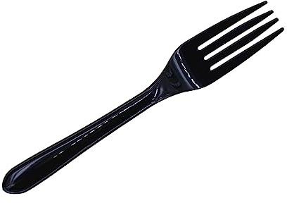 200 x Heavy Duty Black Plastic Forks | Washable and Reusable Dinner Forks | BPA Free Tableware and Dinnerware | Indoor/Outdoor Parties Picnic BBQ Takeaways