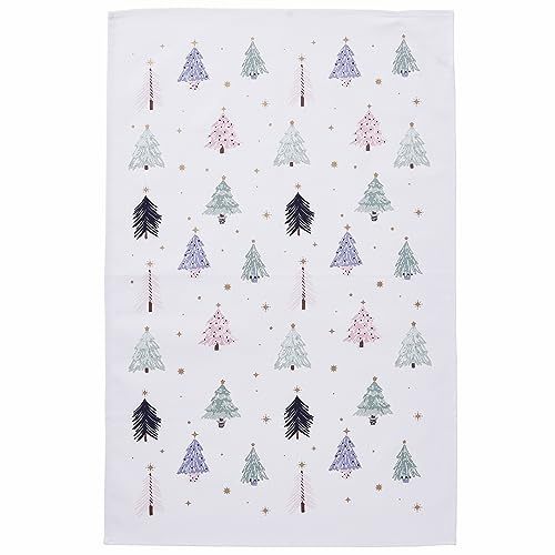Ulster Weavers Geschirrtuch, Weihnachtsmotiv, 100 % Baumwolle, hergestellt in Lisburn, Nordirland, Großbritannien, mehrfarbig – Frosty Trees