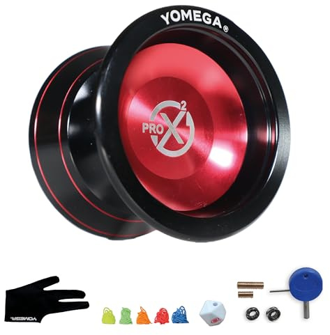 Yomega Pro x2 – Pro Level Aluminum Yoyo for Advance Players – Wing Shaped, C Size Ball Bearing with Adjustable Responsive/Nonresponsive Play + 3 Month Warranty (Red)