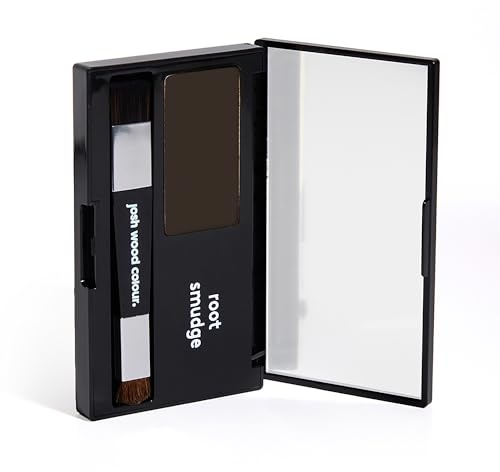 Josh Wood Colour (Dark Brown) Root Smudge with Two-Ended Brush and Mirrored Compact -Weightless Satin Powder, Non-Greasy,Non-Dye Alternative for Temporary Grey Hair Coverage, Apply to Dry Hair