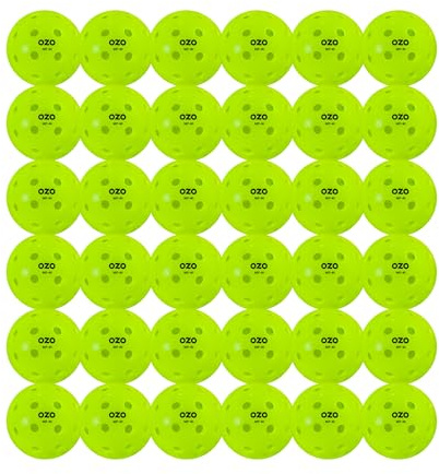 OZO Pickleball - Set di 36 Palline Outdoor, 40 Fori, Stampaggio Rotazionale - Approvate USAPA