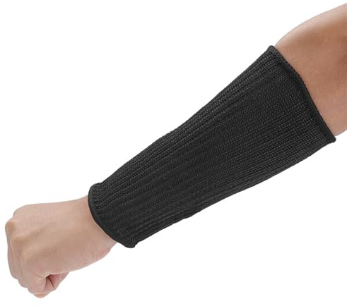 Haosie Armschutzhülsen, 1 Paar Armschützer, Schutzhüllen für Arme, Gartenarbeit zum Schneiden von Kratzern, schnittfeste Ärmel für Garten, Küche, Bauernhof, Arbeit (#1), Schwarz , 20 cm