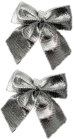 Cabilock 48 STK Baumschmuckband Weihnachtsband Mit Glitzernden Schleifen Silberne Kranzschleife Ornamente Schleifen Dekorative Weihnachtsschleifen Bogen Mini-weihnachtsbaumschleifen