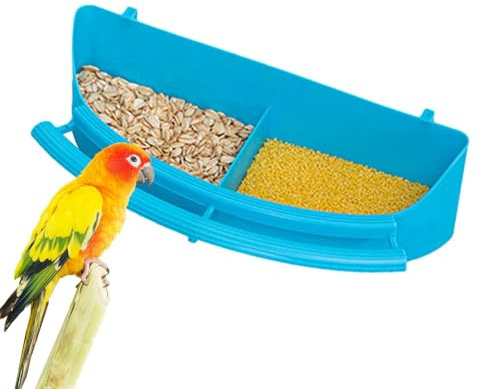 Futternäpfe für Vogelkäfige – 2er-Pack Vogelfutter-, Futter- und Wassernäpfe | Robuster hängender Vogel aus Edelstahl mit Klemme, sichere Käfig-Futternäpfe für Papageien, Sittiche, Wellensittiche, Nym