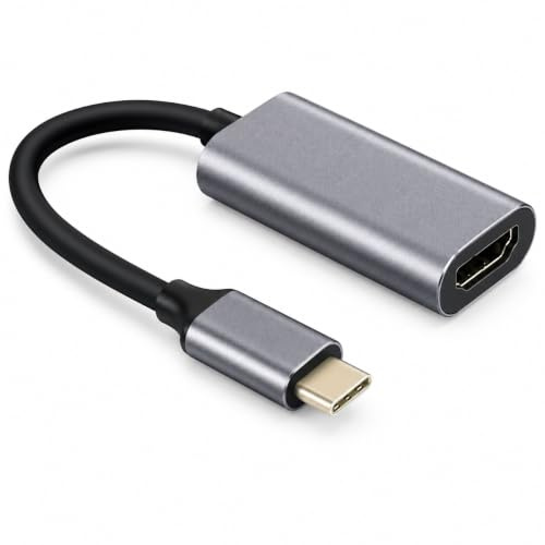 USB C to HDMI Adapter 4K, Type C to HDMI Adaptor (Thunderbolt 3/4 Compatible) Plug and Play Video Audio Converter for iPhone 16 15, MacBook Pro/Air, iPad, Galaxy, Surface, TV Monitor Projector