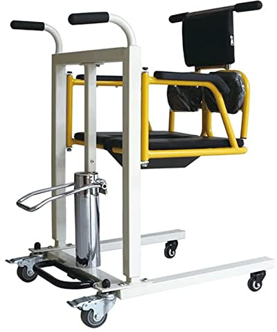 Chaise de transfert hydraulique pour patient pour la maison, fauteuil roulant, chaise percée de salle de bain avec dossier confortable, trou de toilette amovible pour allaiter les personnes âgées