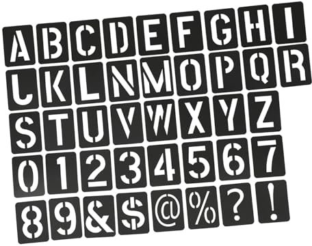 LALAFINA Inkjet Template Reusable Alphabet Number Stencils for Painting DIY Crafting for Wall Stencils and Custom Designs