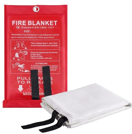 Couverture ignifuge - Protection du corps humain Couvertures résistantes à la chaleur 1 m x 1 m Feuille d'extinction d'incendie de cuisine - Couverture ignifuge - Prévention des catastrophes