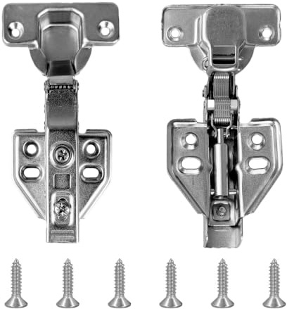 4pcs Soft Close Cabinet Hinges Full Overlay with Screws for Kitchen | 105° angle adjustable, 4kg capacity, Hydraulic soft-close, Cold-rolled steel rustproof, For wardrobes & bathrooms