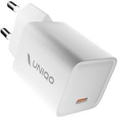 UNIQO GaN Nano Charger 30W - Caricabatterie USB-C, Tecnologia GaN, Ultra Compatto, Alimentatore Power Delivery (PD 3.0 PPS), Caricatore per iPhone, Android, Tablet e MacBook Air, Bianco