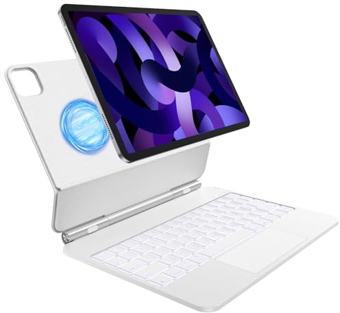 TECURS Tastatur Hülle für iPad Air 11 Zoll (M4, M3, M2, 2026, 2025, 2024), iPad Pro 11 (1,2,3,4 Gen) & Air 5/4, Magnetische Magic Keyboard mit Trackpad, Beleuchtete Tasten, QWERTZ, Schwarz