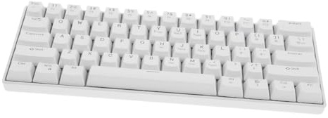 OUNONA Clavier Mécanique Gamer 61 Touches Blanc en Abs pour PC | Rétroéclairé Led, Compatible Ordinateur et Portable, Usage Jeu et Travail, Retour Tactile