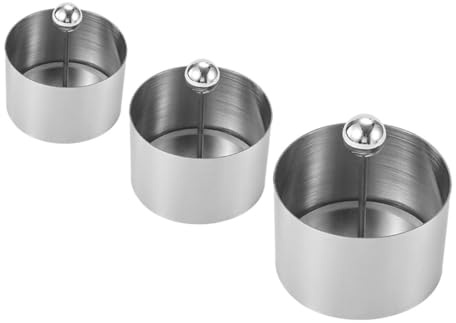 VANZACK Moule INOX pour Dressage Plats Froids Rond avec Poussoir Ustensile Cuisine Professionnel pour Décoration et Modelage de Desserts et Salades