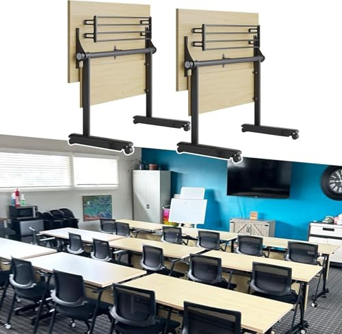 Klappbarer Computertisch, kompakter rechteckiger Konferenztisch, rollbarer Konferenzraumtisch für Büro, perfekt für 2–9 Personen Meetings