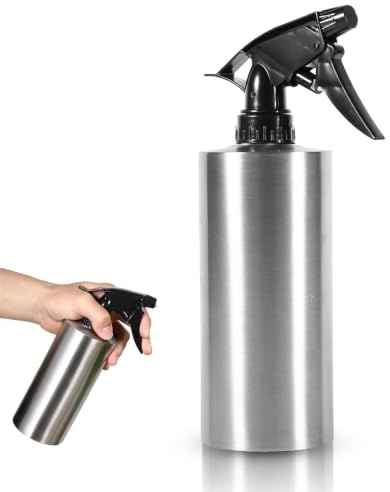 Edelstahl Hand drücken Sprühflaschen, 2,17X3,94 Zoll Gießkannen Sprühflaschen, Multifunktionale Leere Druckbewässerungstopf, Pflanzen Sprühgeräte Nachfüllbare Spray Wasserkocher Flasche (550ml)