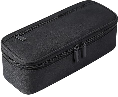 Estuche Multicompartimentos, Portalápices de Lona de Gran Capacidad con Cremallera, Materiale Impermeabile e Resistente all'usura, Capacidad para Escuela y Oficina, Negro