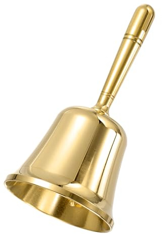 QUARKZMAN Laute Handglocke 26 Zoll Vintage Messing Schelle Goldton