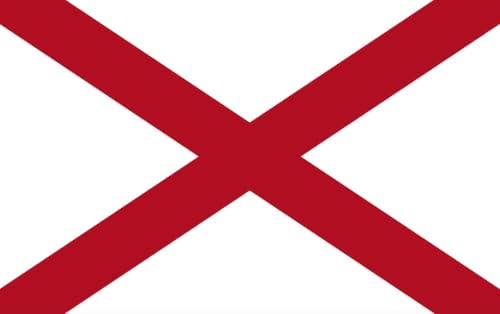 Drapeau de l'Alabama - Drapeau des États-Unis - Rouge et blanc - Drapeau ultra navire - 60 x 40 cm