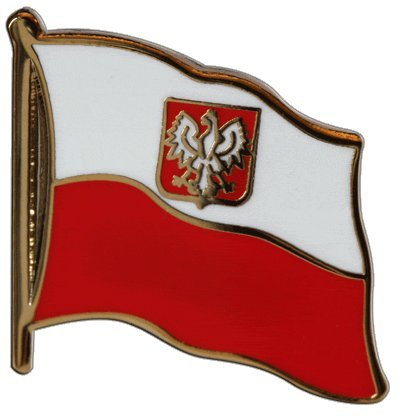 Flaggen-Pin/Anstecker Polen mit Adler vergoldet