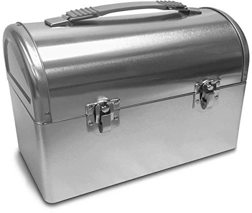 Plain Metal Dome Lunch Box - Silver