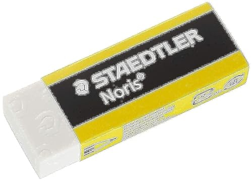 STAEDTLER 526 N20 Noris Eraser, Latex & Phthalate-Free - Medium Size 65x23x13mm (Pack of 20)