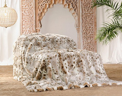 Felldecken Wohnen & Accessoires Felldecke Schneeleopard als Fellimitat in 5 Größen Webpelzdecke Kuscheldecke Tagesdecke oder Fellkissen (260 x 300 cm)