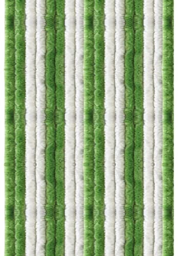 Arsvita Flauschvorhang, Chenille Vorhang, Insektenschutz für den Sommer Extrabreit, Auswahl: 140x220 Unistreifen grün - weiß