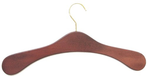 Hagspiel Kleiderbügel aus Holz, 5 STK. Garderobenbügel aus Buchenholz, Mahagoni gebeizt, vermessingter Haken, Made in Austria