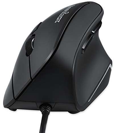 Perixx PERIMICE-515II Wired Ergonomic Vertical Mouse - 1000/1600 DPI - Right Handed Natural Ergonomic Vertical Design