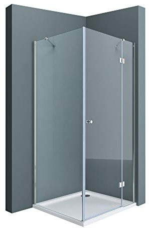 doporro Eck-Duschkabine 75x80cm Dusche Eckdusche Duschabtrennung ESG-Sicherheitsglas Klarglas inkl. Easy-Clean-Beschichtung R05K