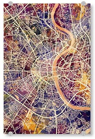 artboxONE Acrylglasbild 30x20 cm Städte/Köln Köln City Map Autumn Bild hinter Acrylglas - Bild köln köln map