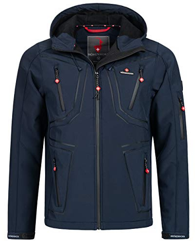 Höhenhorn Schilthorn, giacca in softshell da uomo, giacca funzionale da esterno, giacca per il tempo libero, impermeabile, traspirante, antivento, L