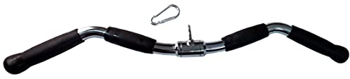 Barbell Cable Attachment For Cable Machines, Lat Pull Down Bar Cable Machine Attachments, Tricep Press Down Bar, Revolving Straight Curl Pulldown Bar with Rotating & Rubber Handle Grips(30 Inch)