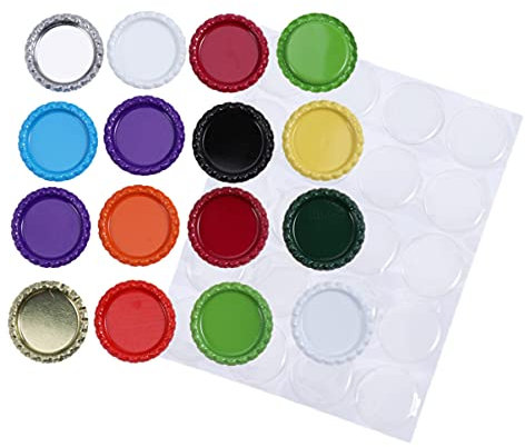 EXCEART 200 Stück 34 Mm Bierflaschenverschlüsse-set Charms Zur Schmuckherstellung Harz-flicken Aufkleber Zeitmaterial Für Armband-dekoration Zufällige Farben