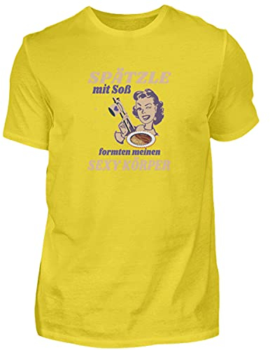 Spätzle avec sauce – Proverbes souabes – Schwaben Cadeaux – T-shirt pour homme, or, XXL