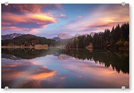 artboxONE Acrylglasbild 30x20 cm Natur Sonnenuntergang in den Alpen Bild hinter Acrylglas - Bild Gerold Berge Gerold