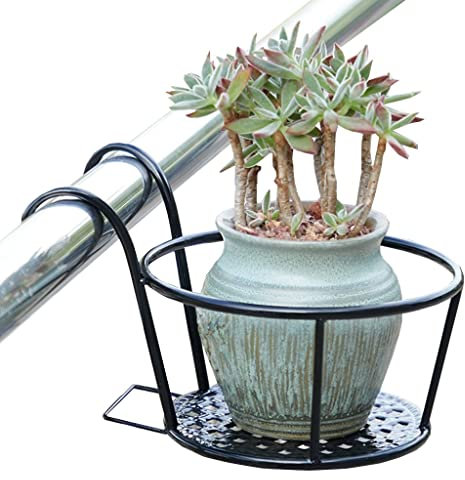 Vasi e Accessori per Piante Alzata per Fiori da Balcone Confezione da 3 Supporto Decorativo per Vasi da Giardino Portafiori per Recinzione in Ferro Battuto Interni Ed Esterni Supporto per Fioriera da